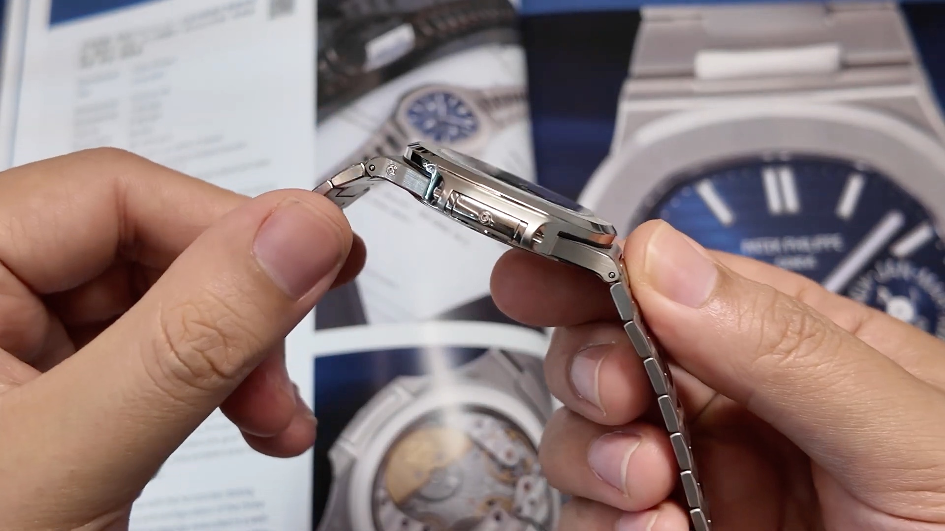 Cạnh vỏ mỏng của Patek Philippe Nautilus 5740/1G