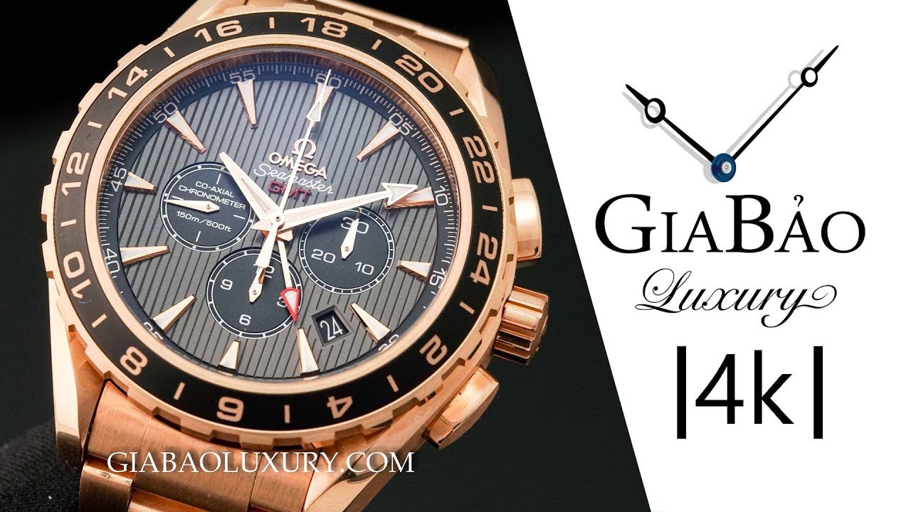 Omega Aqua Terra GMT Chronograph: vàng hồng 44 mm