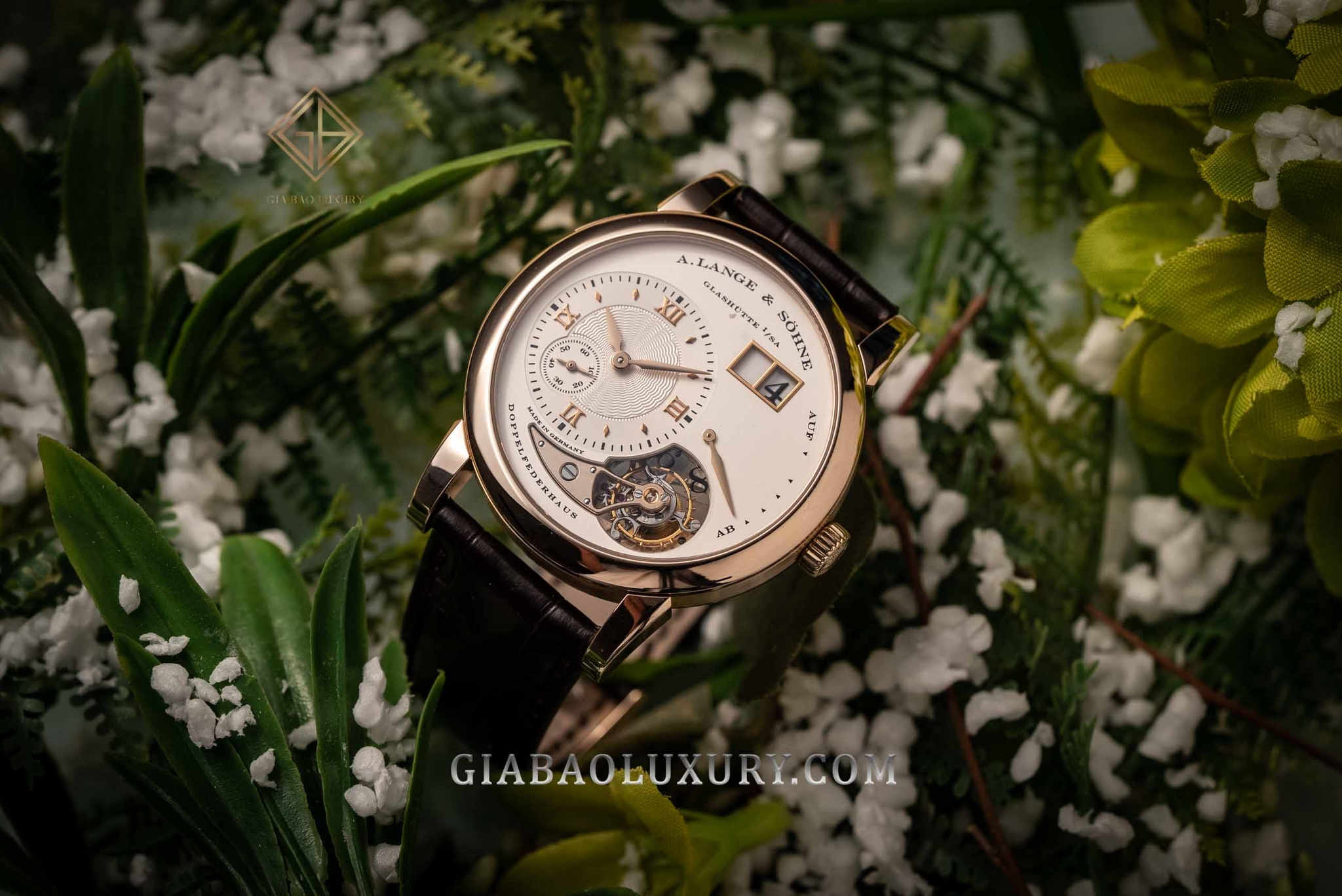 Lange 1 Tourbillon 722.050: Honeygold và Handwerkskunst: A. Lange & Söhne Lange 1 Tourbillon Handwerkskunst Ref. 722.050