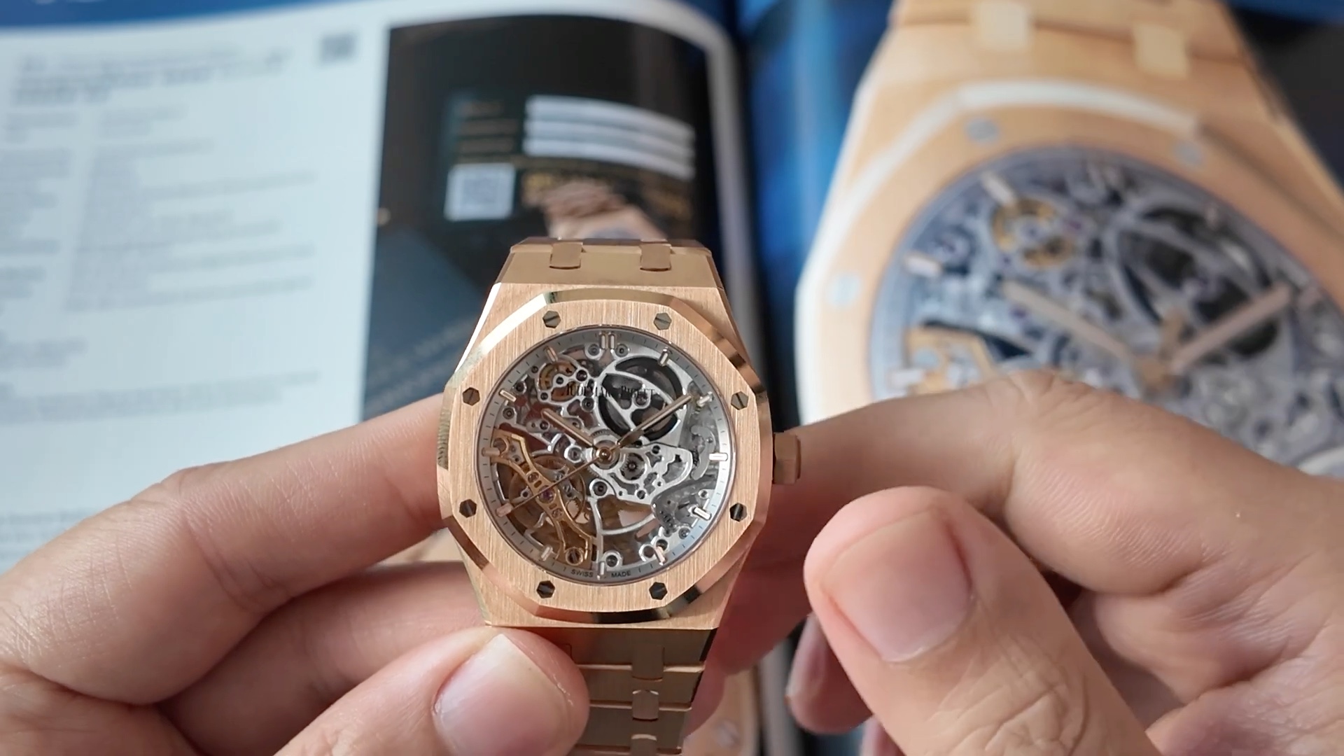 Chi tiết mặt số lộ cơ Royal Oak 15467OR