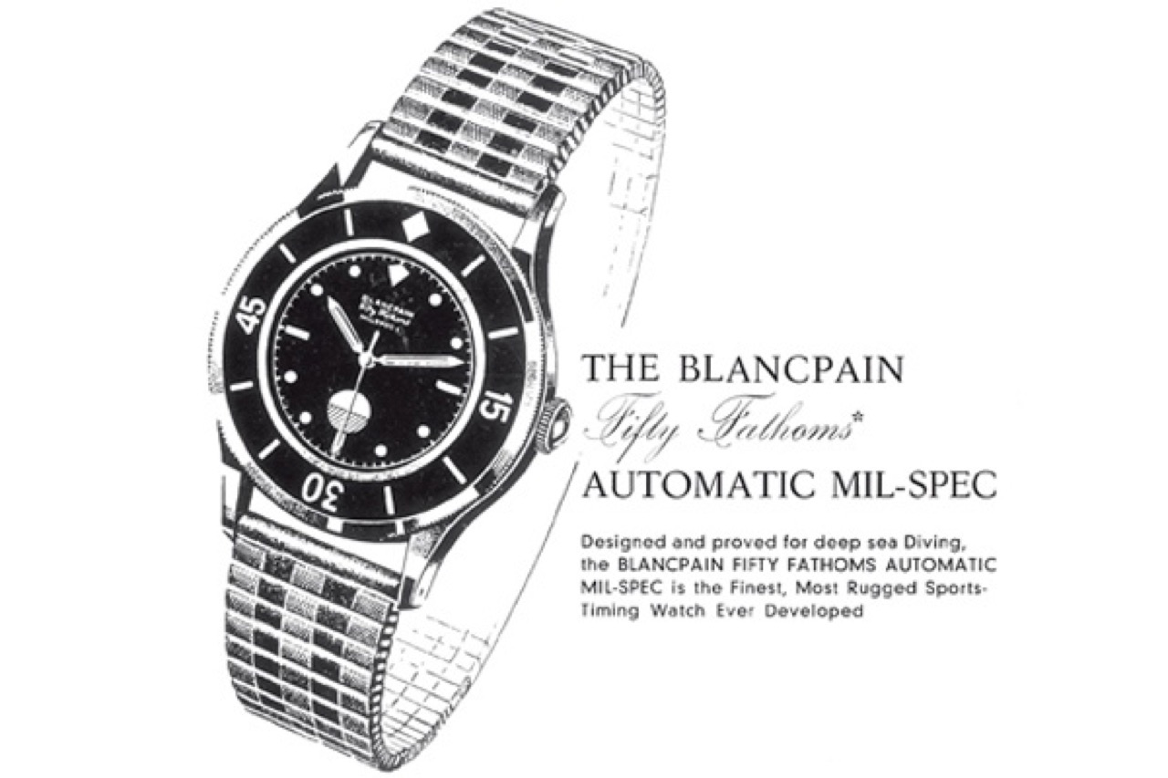 Blancpain Fifty Fathoms: lịch sử đồng hồ lặn: Quảng cáo Blancpain Fifty Fathoms MIL-SPEC