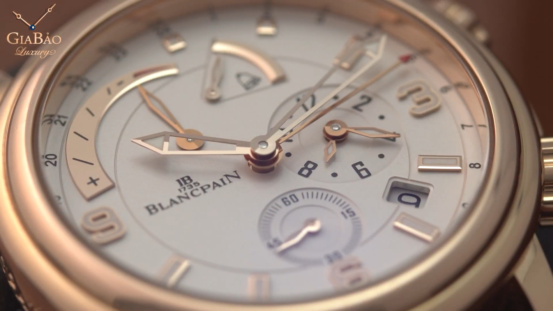 Mặt số Blancpain Léman Réveil GMT bằng vàng đỏ