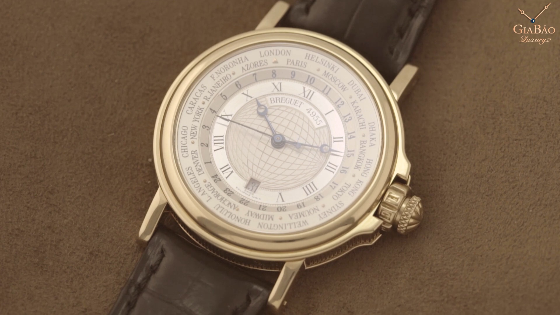Breguet Marine Hora Mundi 3700BA bằng vàng vàng