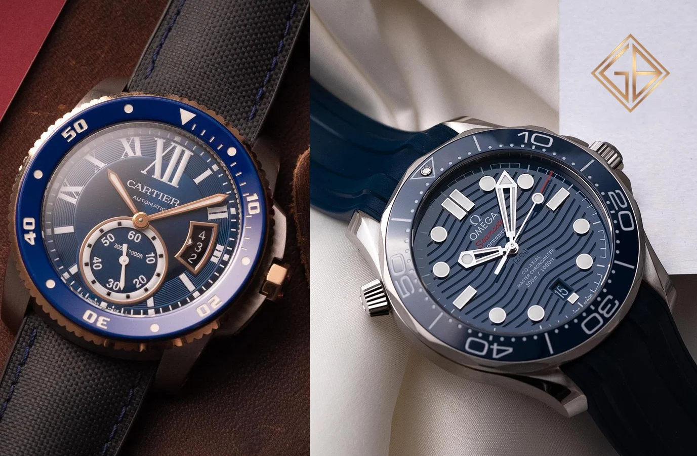 Cartier Diver và Omega Seamaster Diver 300M