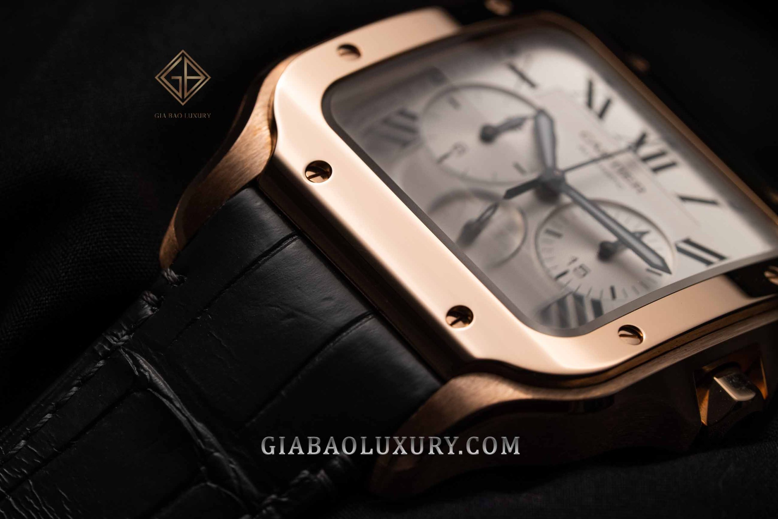 Cartier Santos Chronograph WGSA0017 bằng vàng hồng: Cartier Santos Chronograph WGSA0017 bằng vàng hồng