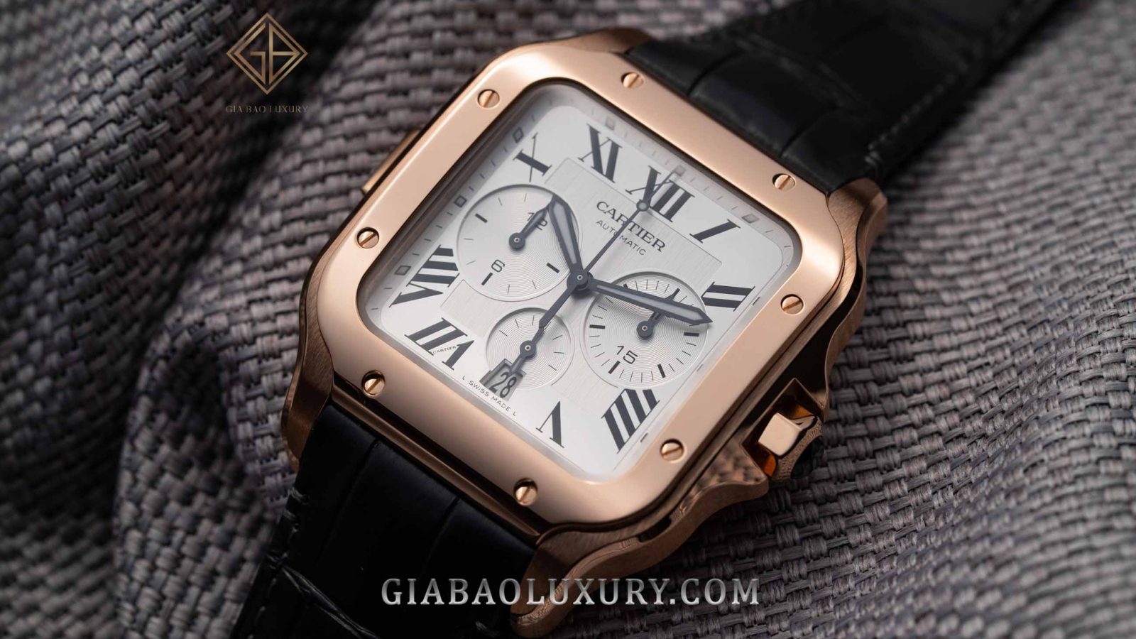 Cartier Santos Chronograph WGSA0017 bằng vàng hồng