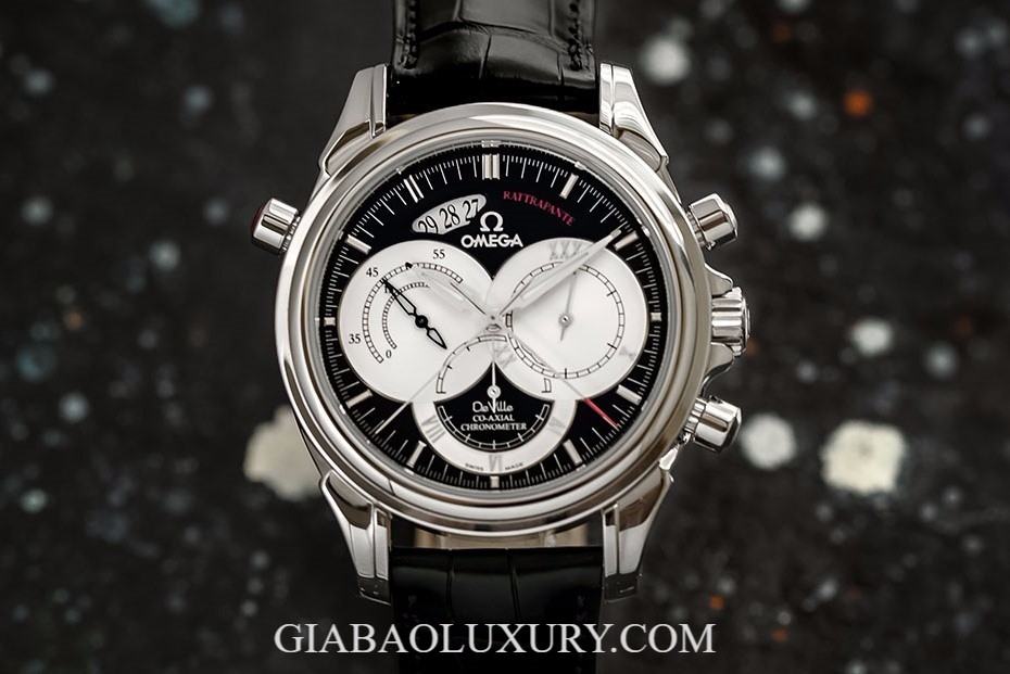 Đồng hồ Omega De Ville Co-Axial Chronometer với chữ RATTRAPANTE trên mặt số