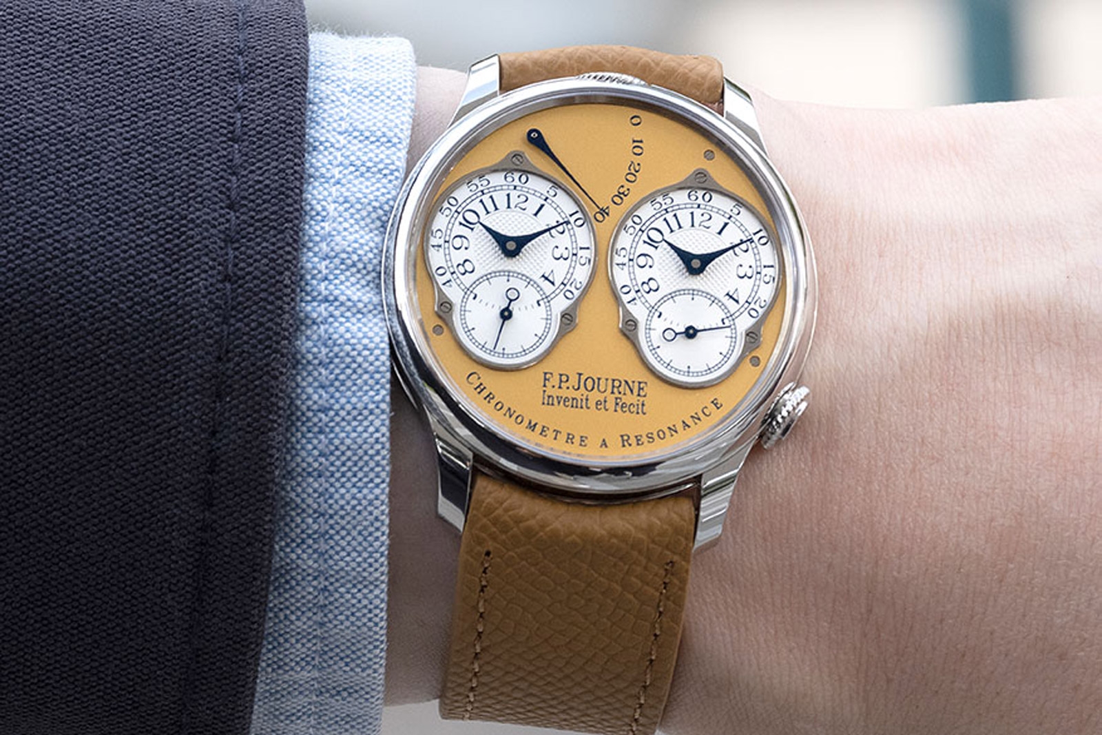 Chronomètre à Résonance thuộc bộ F.P. Journe Coffret vỏ thép 38 mm