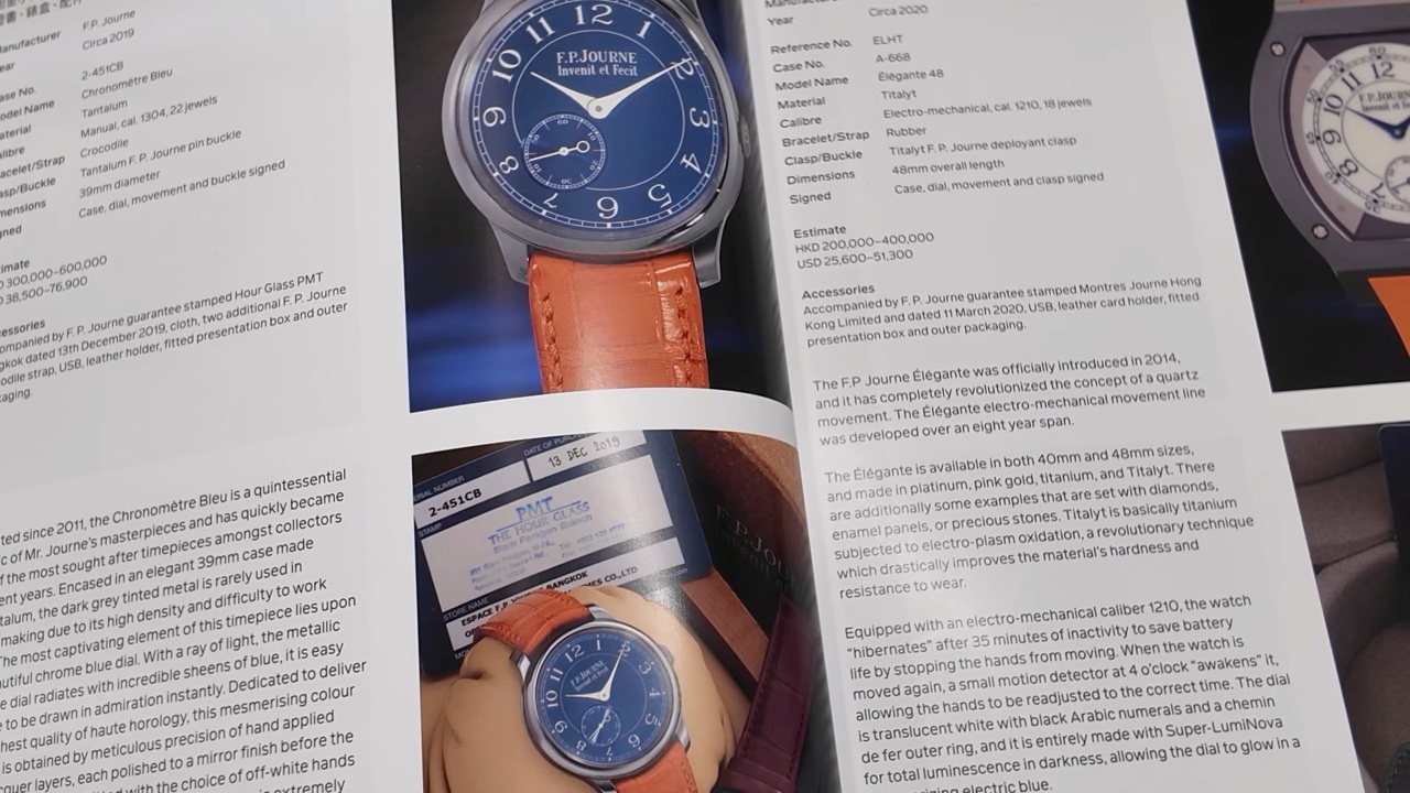 Hồ sơ đấu giá của F.P. Journe Chronomètre Bleu