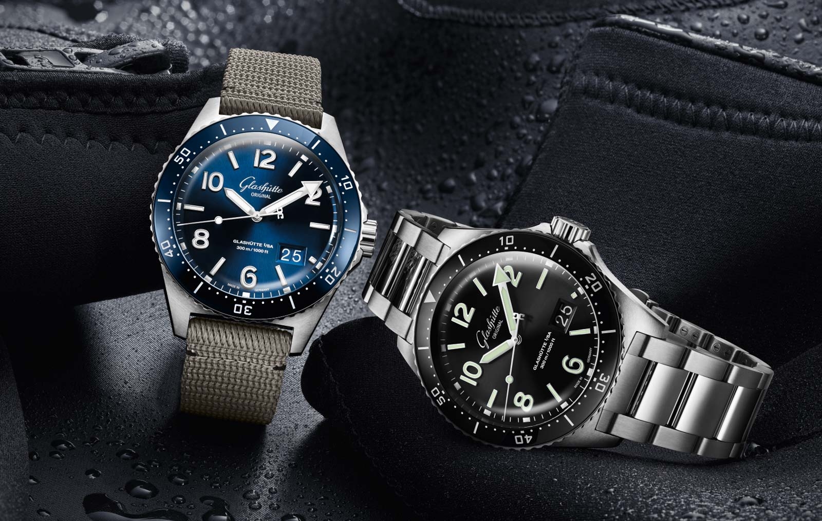Glashütte Original SeaQ: mặt số được làm thế nào?: hai cấu hình Glashütte Original SeaQ hoàn thiện