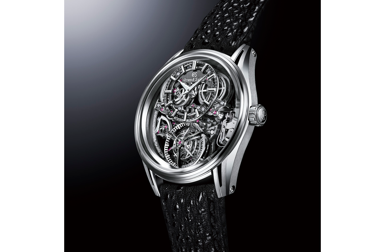 Grand Seiko T0: tourbillon lực không đổi: Grand Seiko Kodo SLGT003 nhìn từ cạnh vỏ