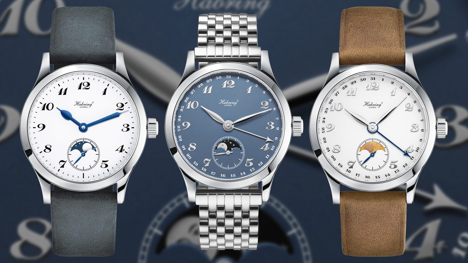 Habring² Oskar Moon Phase: độc lập Áo trong vỏ 38,5 mm