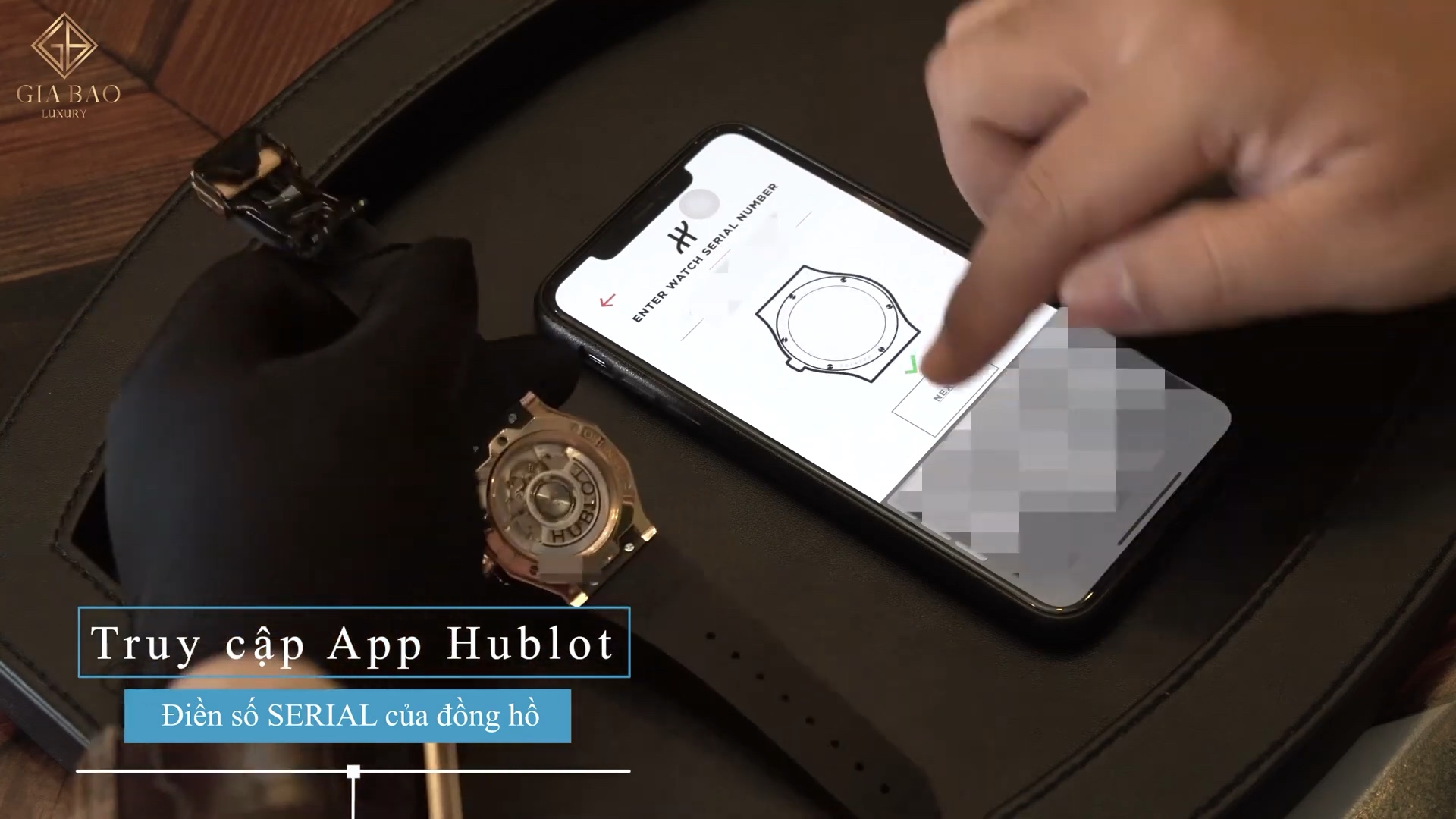 Màn hình nhập serial Hublot e-warranty