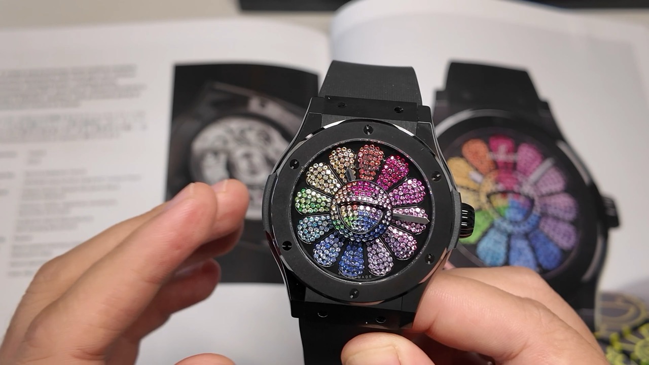 Mặt trước Hublot Murakami Black Ceramic Rainbow