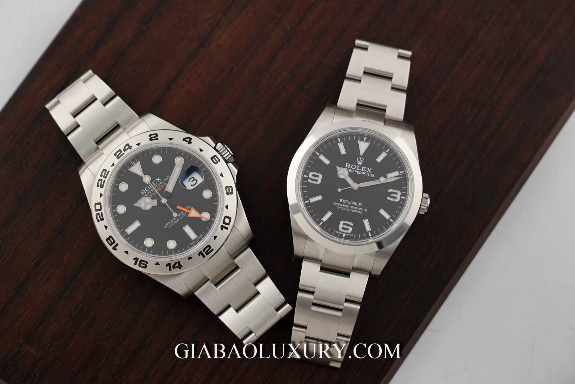 Hướng dẫn mua Rolex Explorer: Rolex Explorer II và Explorer đặt cạnh nhau