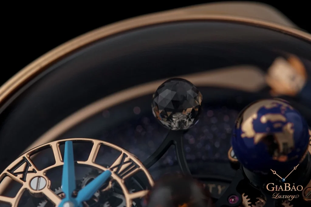 Jacob & Co. Astronomia Solar: hệ hành tinh cơ học: mô hình Trái Đất và các hành tinh bằng đá