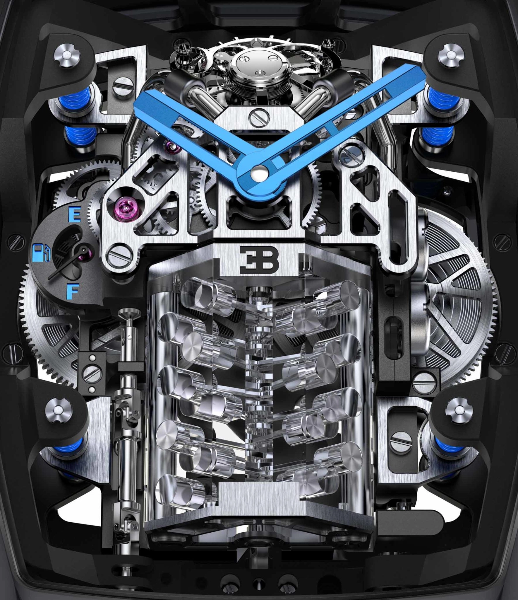 Jacob & Co. Bugatti Chiron Tourbillon: kiến trúc calibre JCAM37 và automaton W16