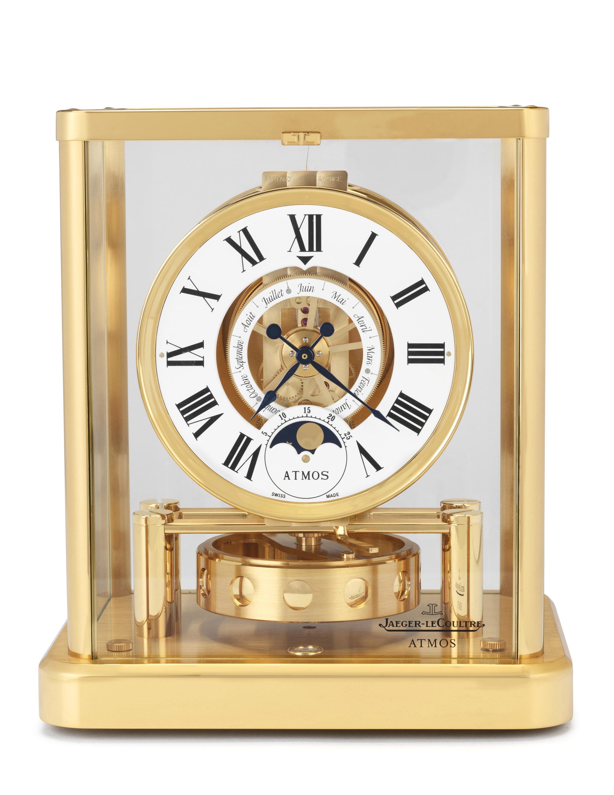 Atmos Classique có tháng và lịch trăng nhìn chính diện