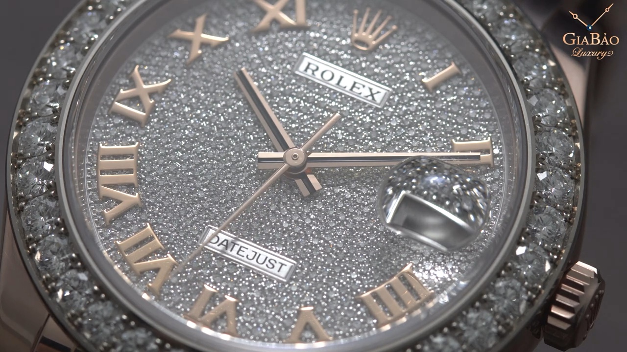 Mặt số pavé kim cương Rolex Pearlmaster 86285
