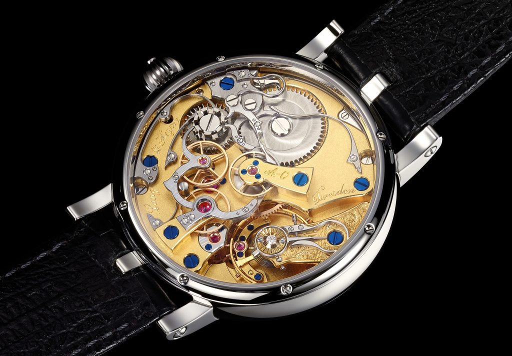 Bộ máy Lang & Heyne Albert với cầu và bánh răng lộ rõ