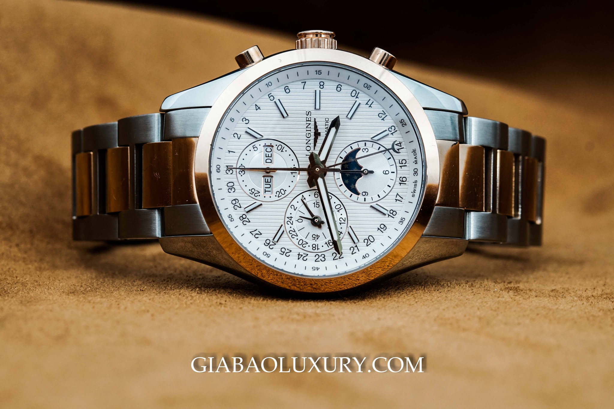 Longines chronograph kết hợp moon phase