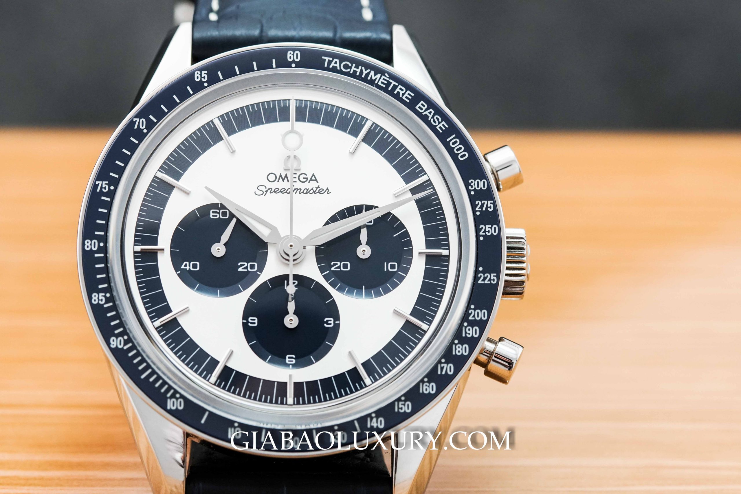 Omega Speedmaster CK2998 2016 mặt số trắng xanh