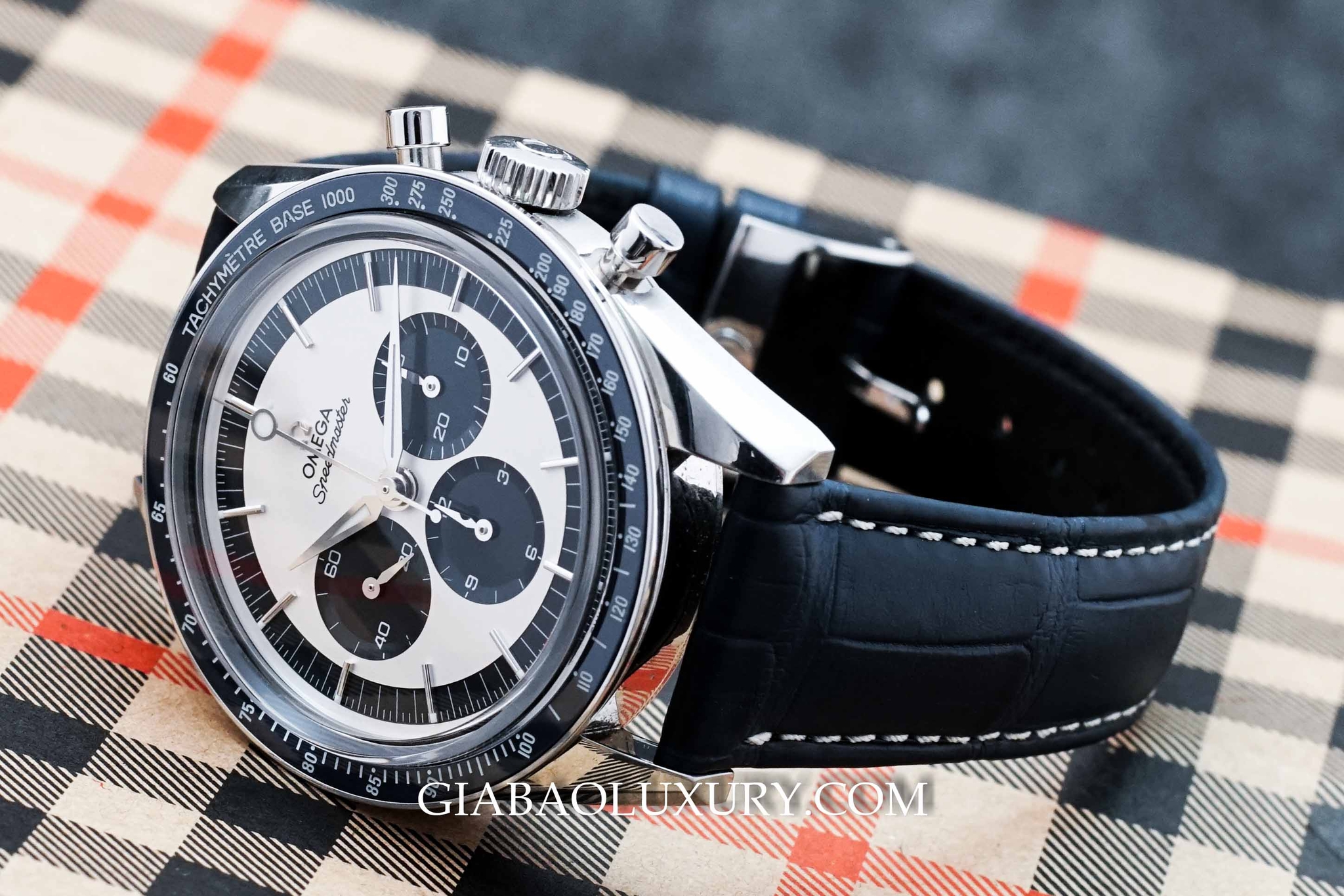 Omega Speedmaster CK2998 2016 trên dây da xanh