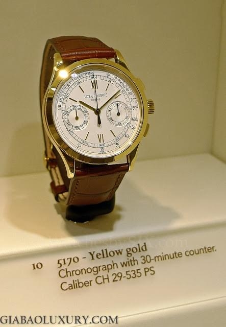 Patek Philippe Ref. 5170 bằng vàng vàng tại triển lãm