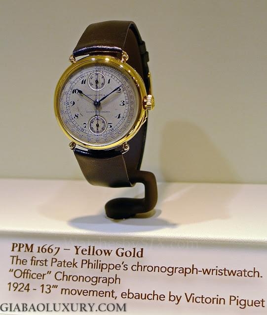 Patek Philippe PPM 1667 chronograph đeo tay sơ khai