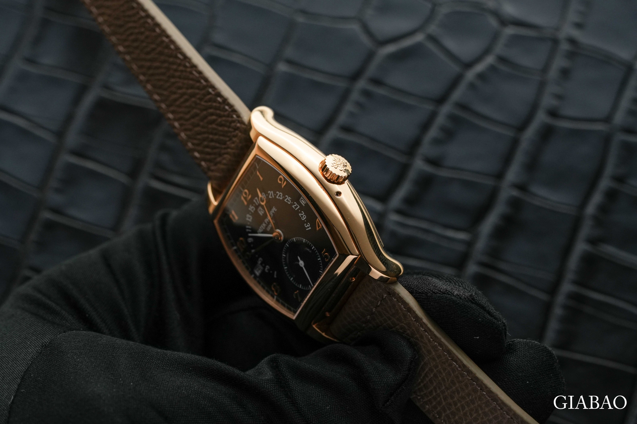 Cạnh vỏ và núm Patek Philippe 5013R