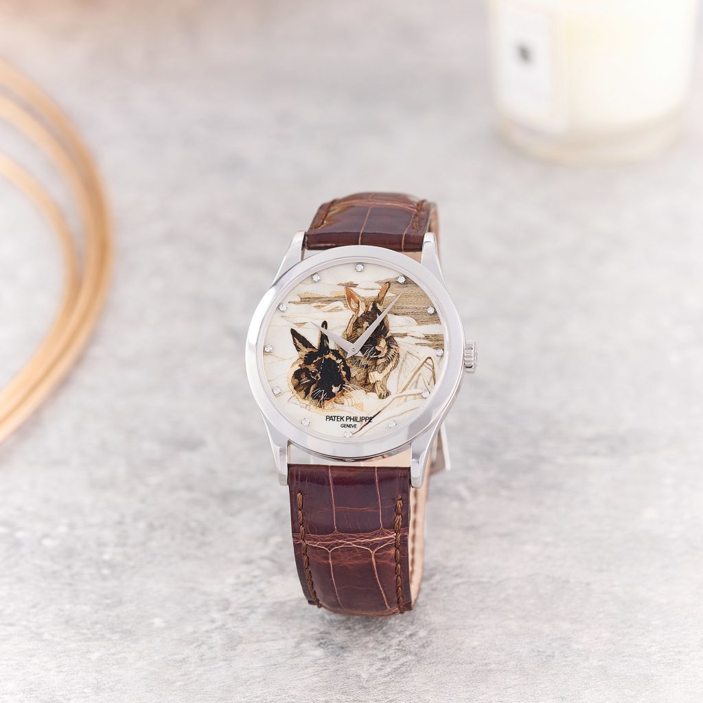 Toàn bộ Patek Philippe 5077P Rabbits trên dây da