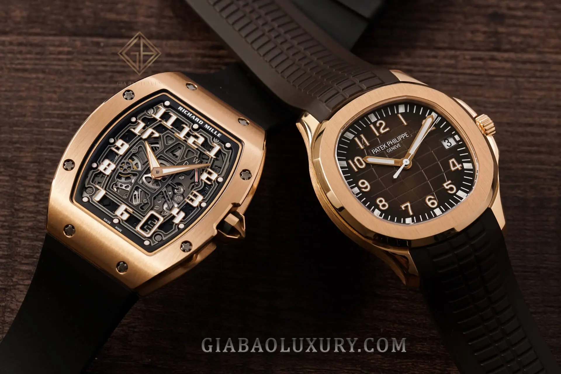 Patek Philippe Aquanaut 5167R và Richard Mille RM 67-01: Patek Philippe Aquanaut 5167R và Richard Mille RM 67-01 đặt cạnh nhau