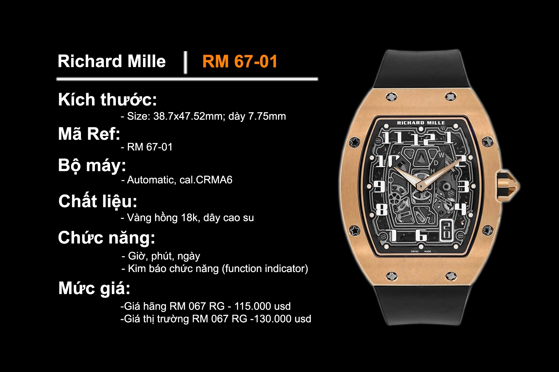 Patek Philippe Aquanaut 5167R và Richard Mille RM 67-01: mặt số Aquanaut 5167R cùng dây composite