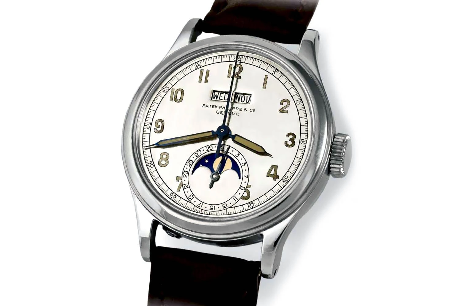 Patek Philippe 5320G Perpetual Calendar: Patek Philippe Ref. 3448 với bố cục lịch dạng cửa sổ