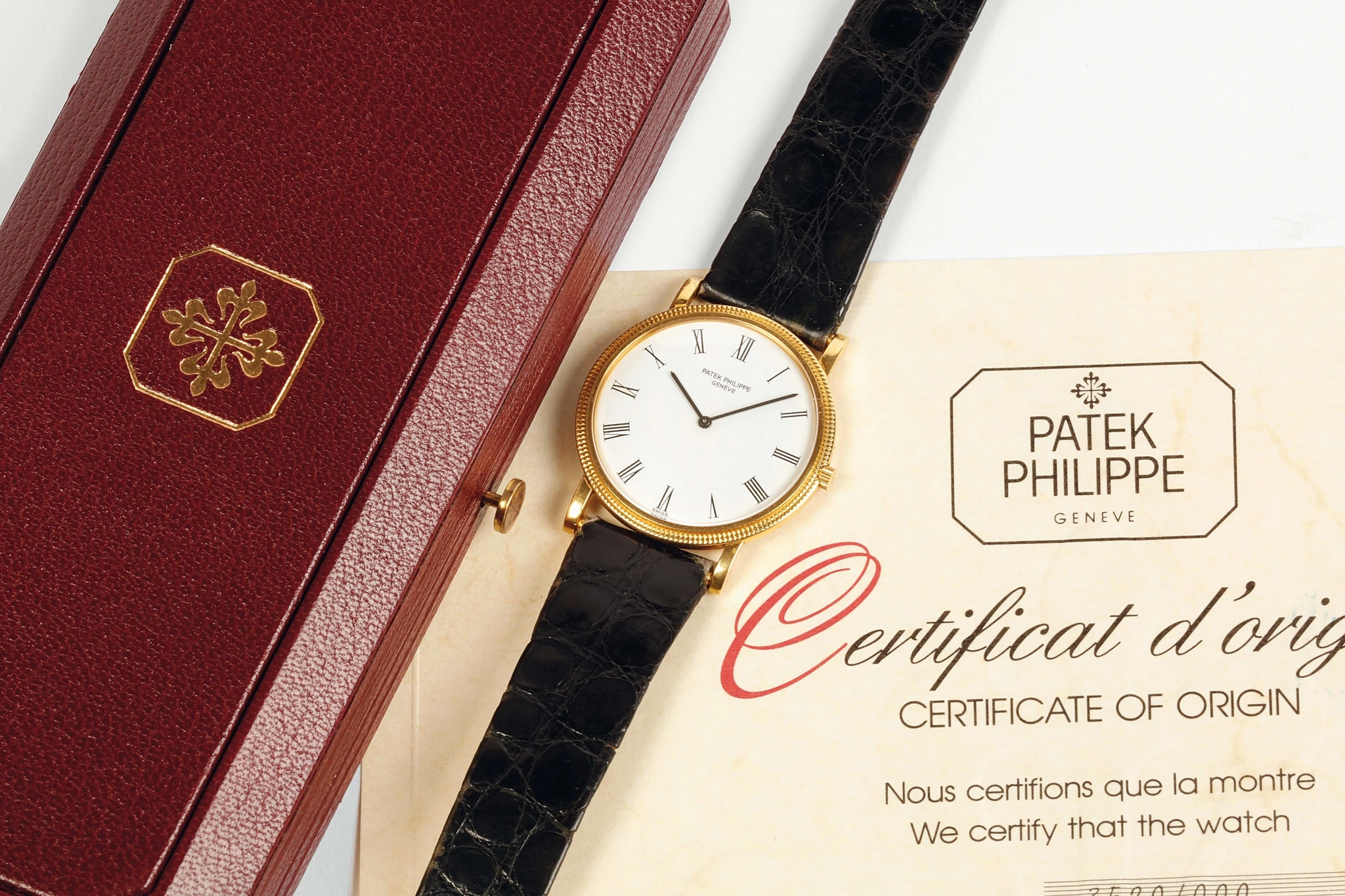 Patek Philippe Calatrava: lịch sử và cấu trúc: Calatrava cùng hộp và giấy chứng nhận