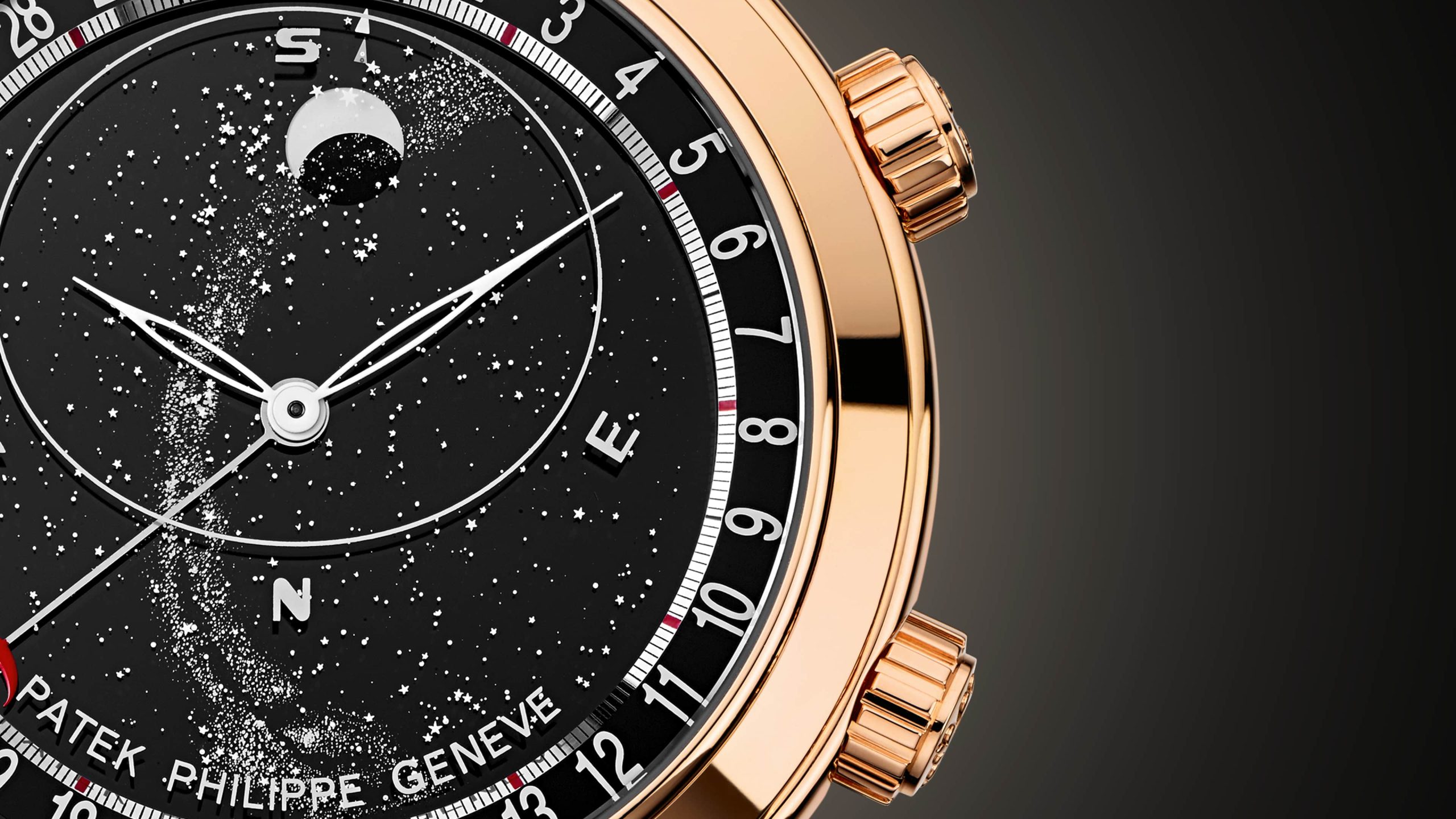 Patek Philippe Celestial 6102R: chi tiết bản đồ sao trên mặt số Celestial 6102R-001