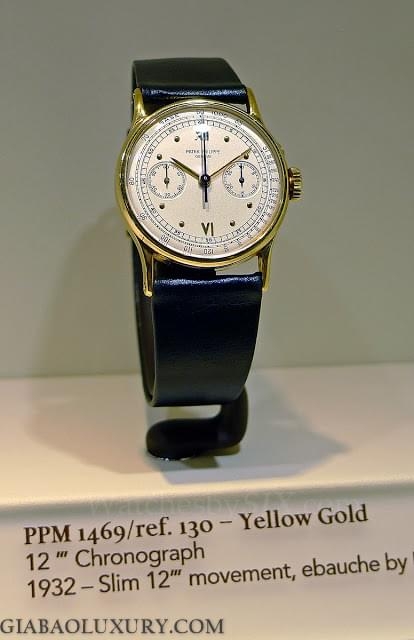 Patek Philippe Ref. 130 bằng vàng tại triển lãm chronograph