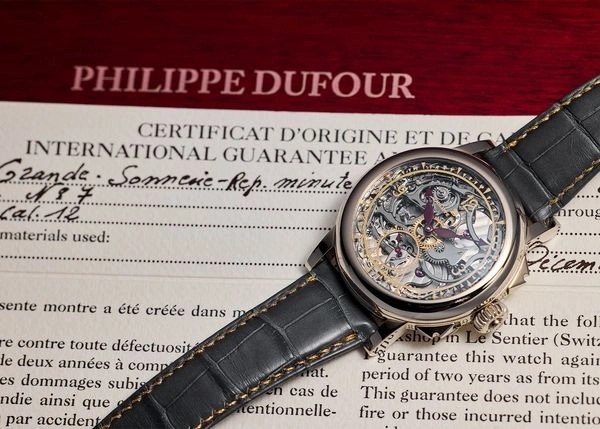 Philippe Dufour Grande & Petite Sonnerie No. 07: Hồ sơ chứng nhận đi kèm chiếc Grande & Petite Sonnerie No. 07