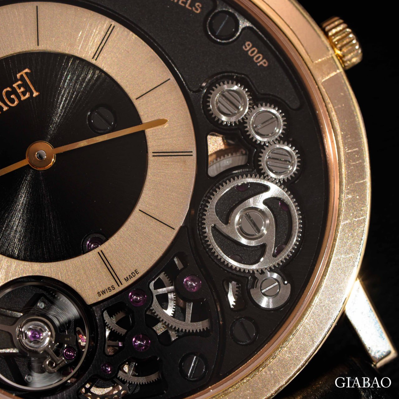 Piaget Altiplano 900P G0A41011: đồng hồ lên cót tay siêu mỏng: Mặt trước của Piaget Altiplano 900P G0A41011 với calibre 900P lộ cơ