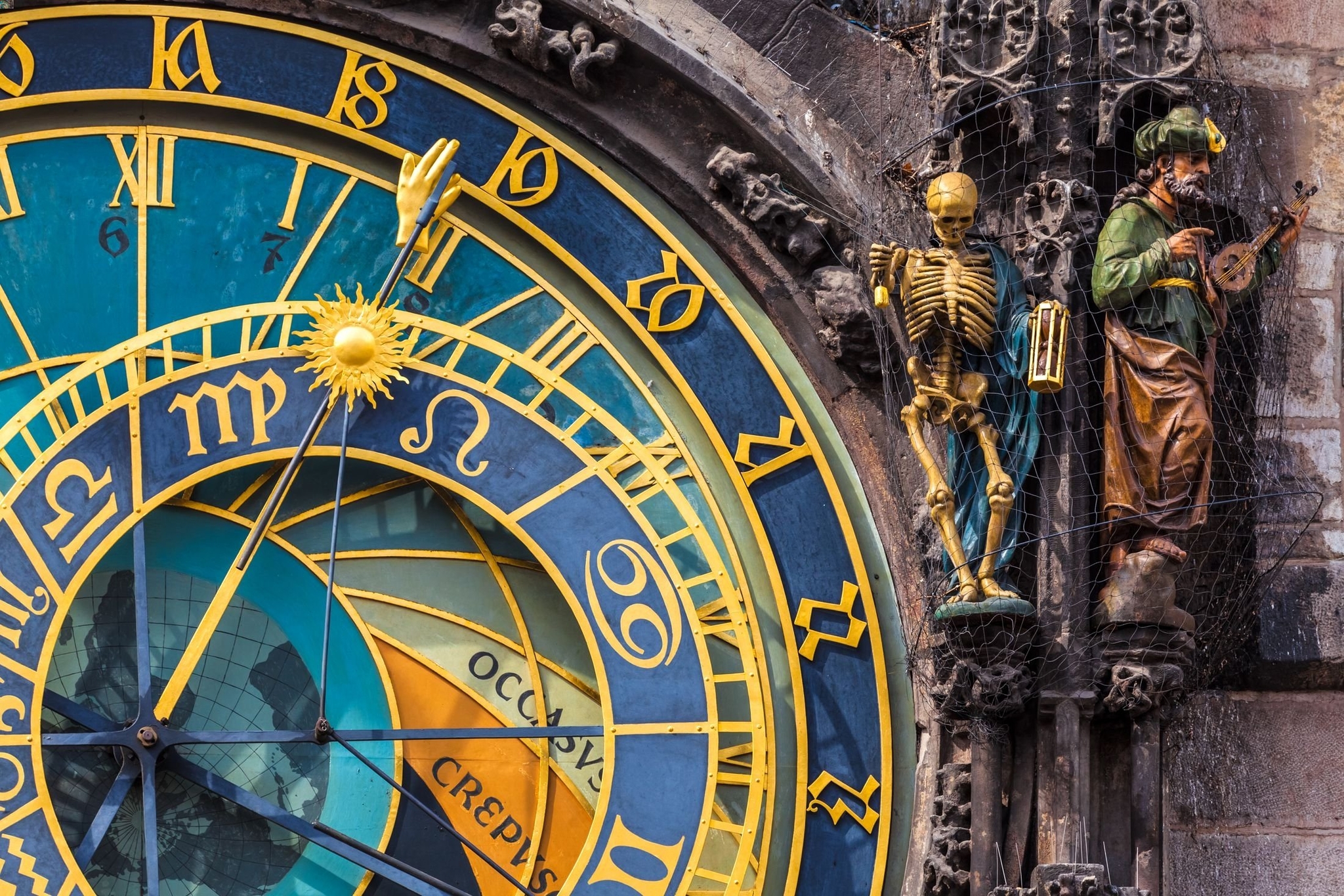 Mặt số thiên văn của đồng hồ Praha