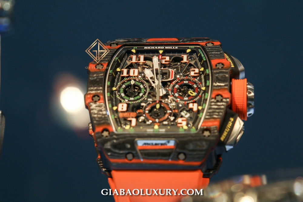 Richard Mille RM 11-03 McLaren tại Only Watch 2019: mặt số skeleton cùng chronograph flyback
