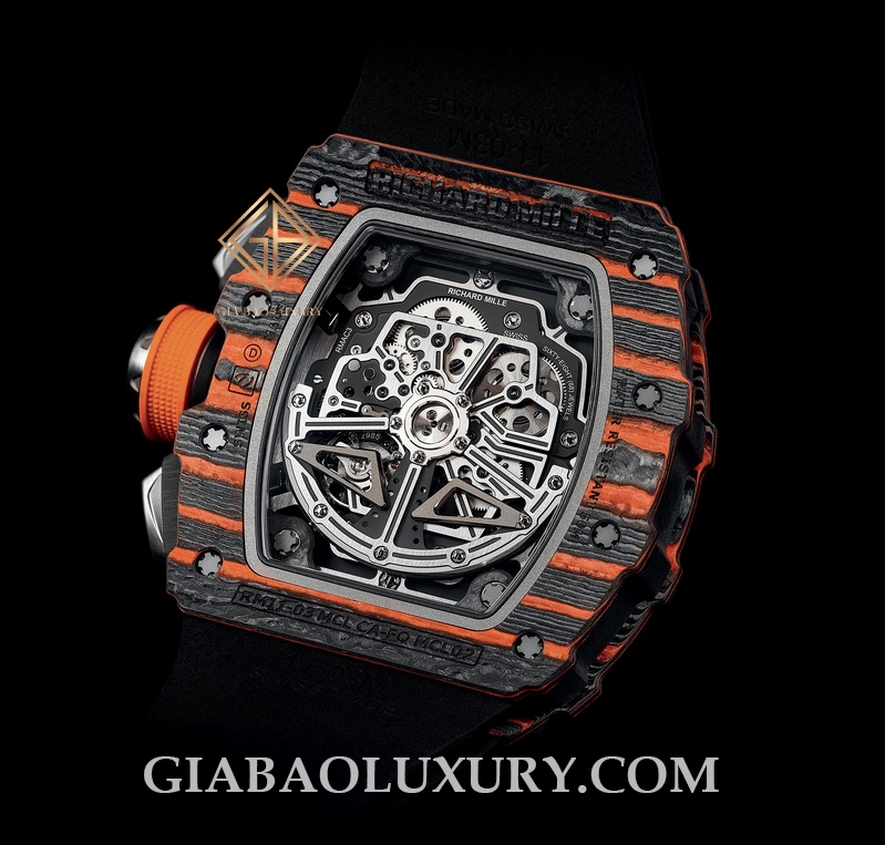 Richard Mille RM 11-03 McLaren tại Only Watch 2019: calibre RMAC3 qua đáy sapphire