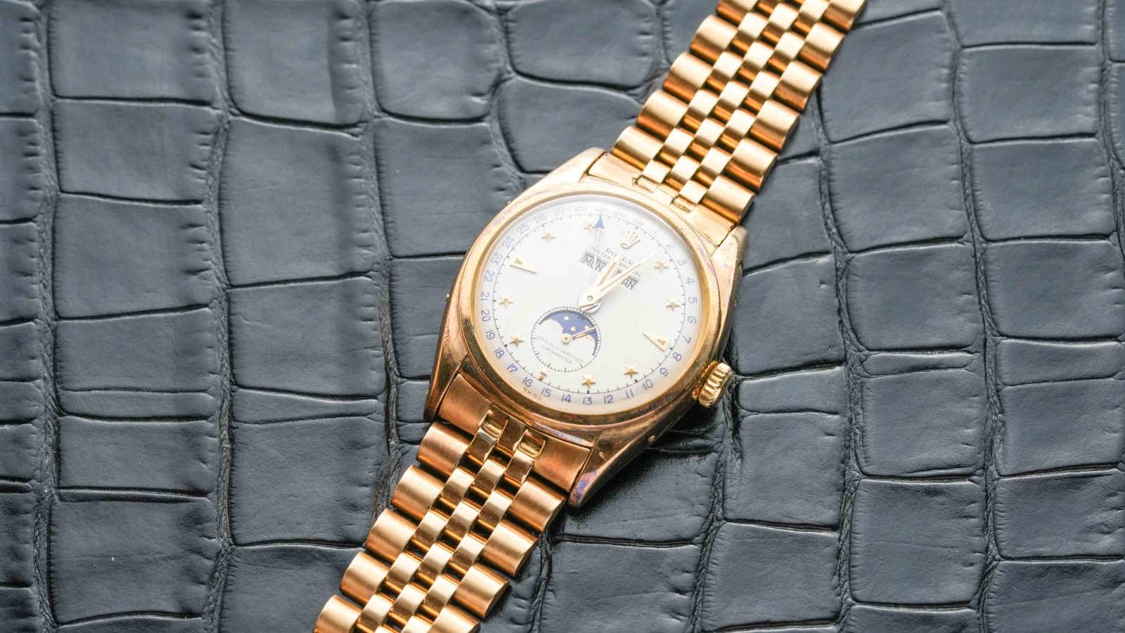Rolex 6062 Stelline vàng vàng: lịch trăng cổ điển