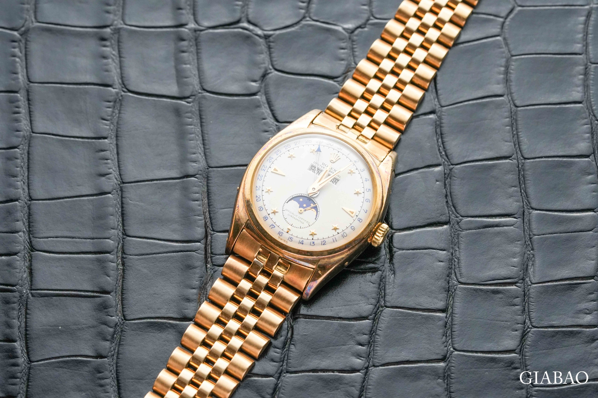 Rolex 6062 Stelline vàng vàng: lịch trăng cổ điển