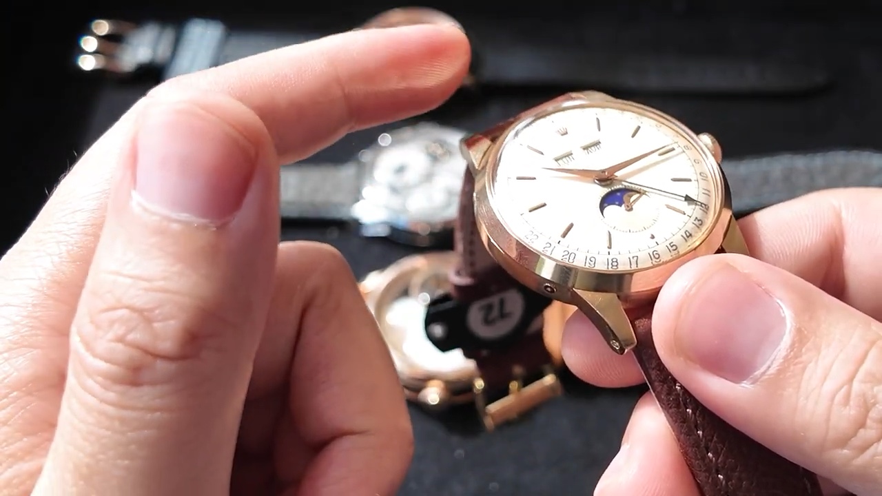 Cạnh vỏ Rolex 8171 Padellone vàng hồng