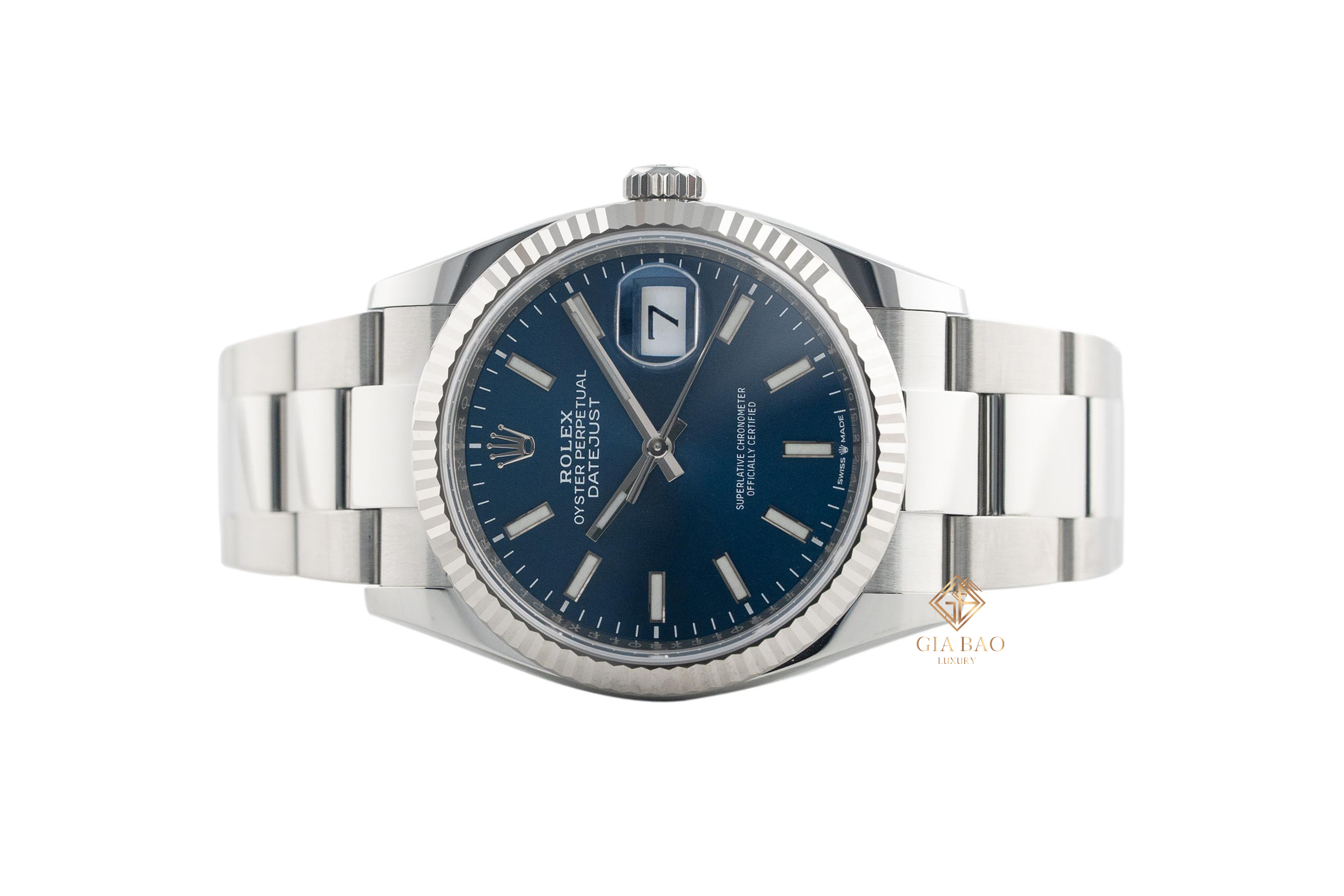 Rolex Datejust 36 ref. 126234 mặt số xanh nhìn chính diện