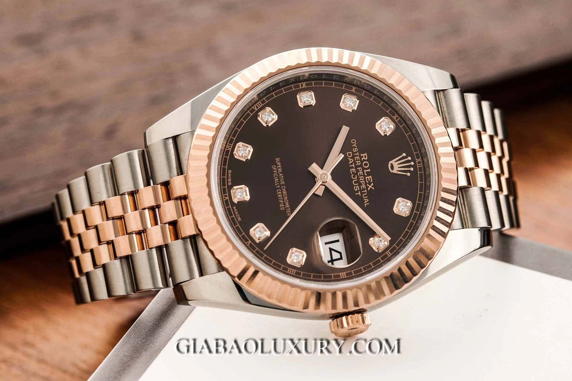 Rolex Datejust 41 126331 mặt chocolate: Everose Rolesor — ảnh chi tiết 02