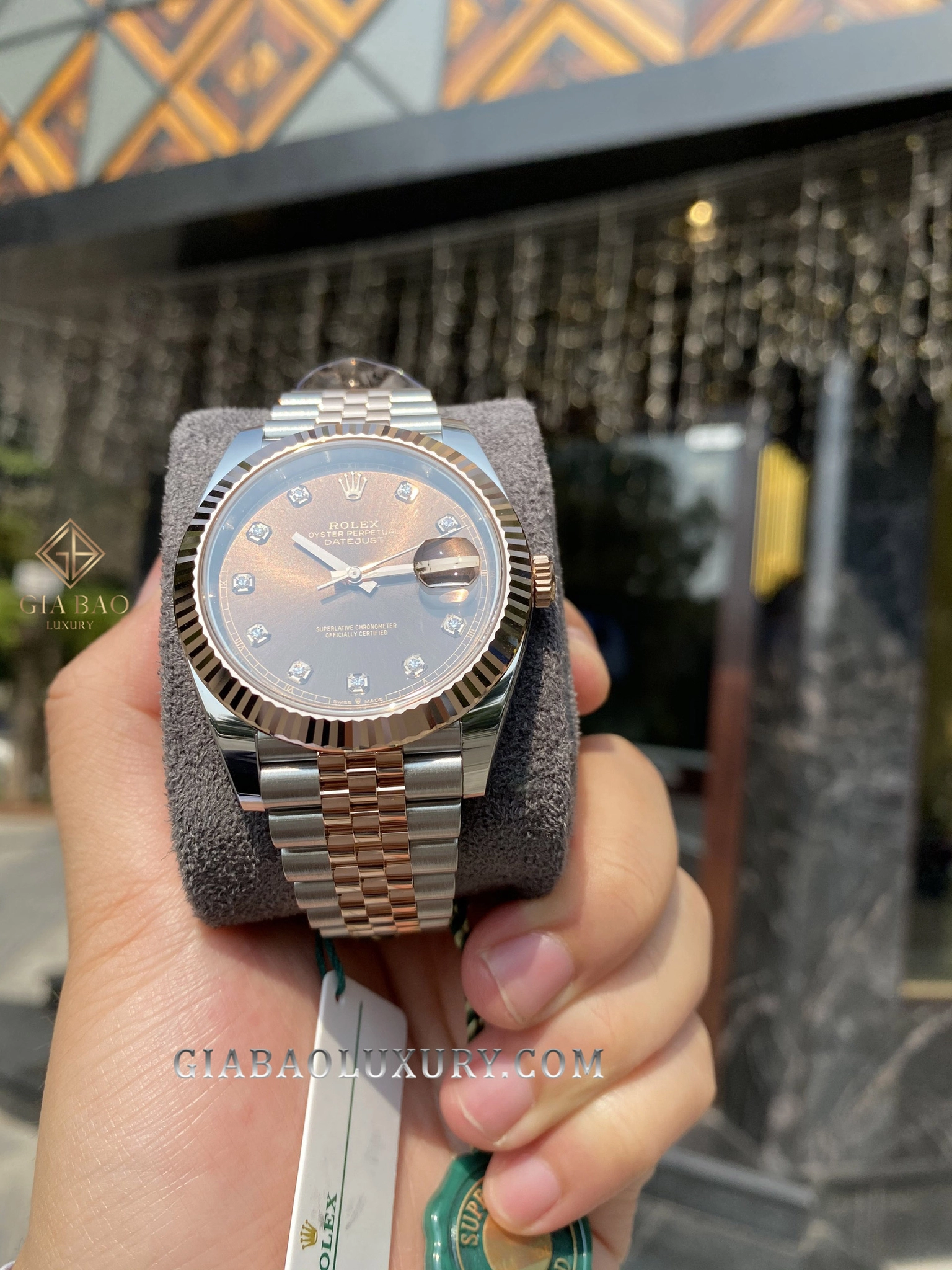 Rolex Datejust 41 126331 mặt chocolate: Everose Rolesor — ảnh chi tiết 10