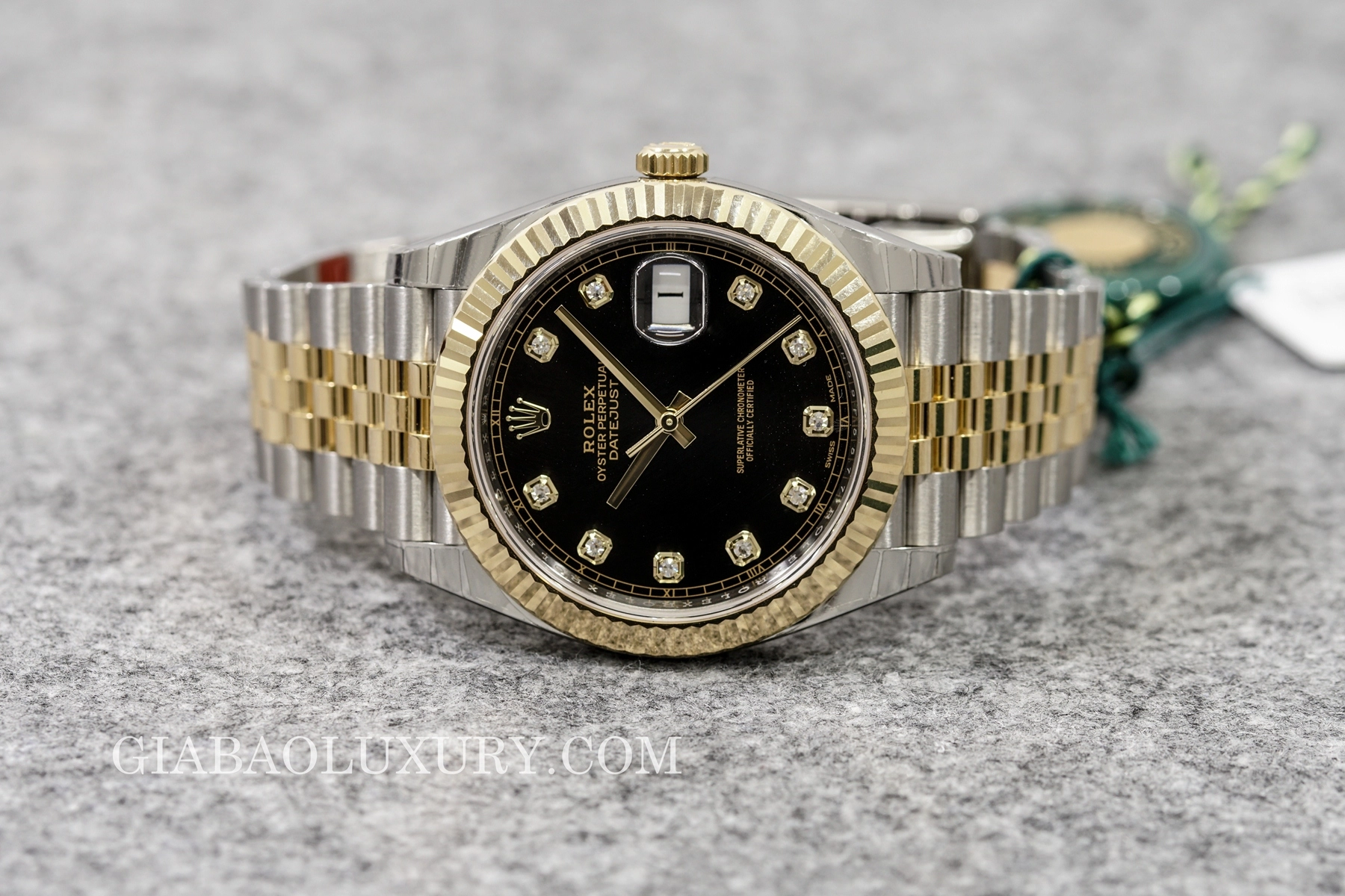 Rolex Datejust 41 126333 mặt đen cọc kim cương — ảnh chi tiết 02