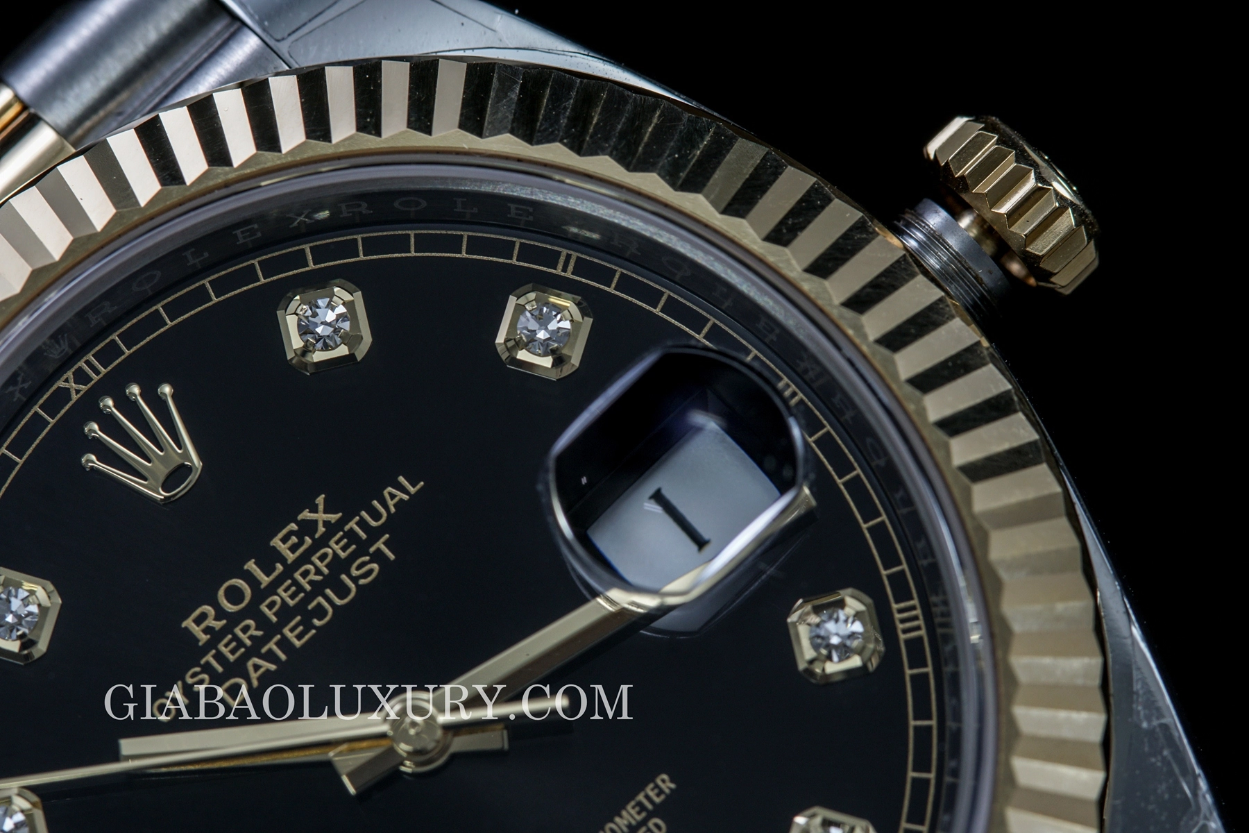 Rolex Datejust 41 126333 mặt đen cọc kim cương — ảnh chi tiết 03